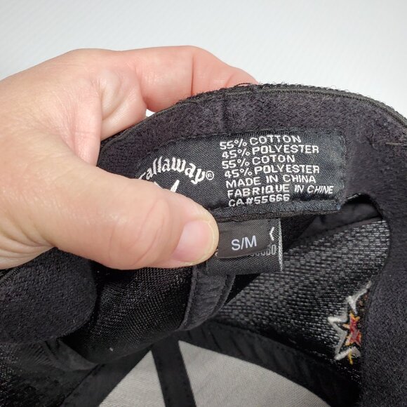 Callaway Golf Hat S/M Black Odyssey X HOT Tour Fitted Cap Promo Stretch Fit - Picture 9 of 10